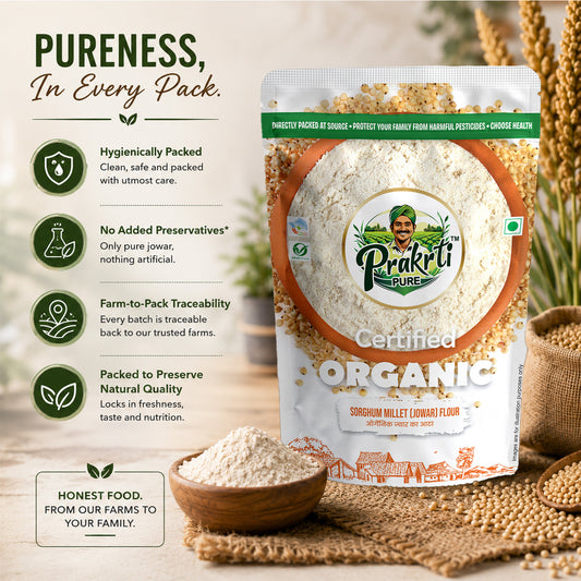 Prakrti Pure Organic Jowar Atta | Sorghum Flour | Dietary Fiber