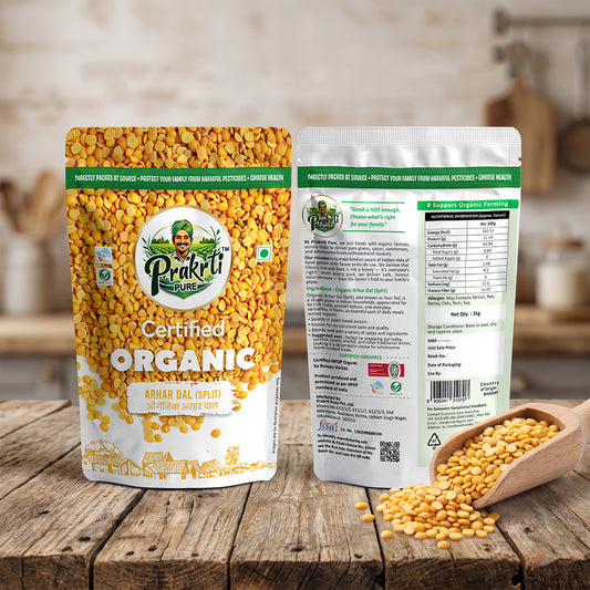 Prakrti Pure Organic Arhar Dal | Toor Dal | Pigeon Peas