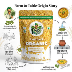 Prakrti Pure Organic Moong Dal Dhuli | Yellow Moong | Plant Protein