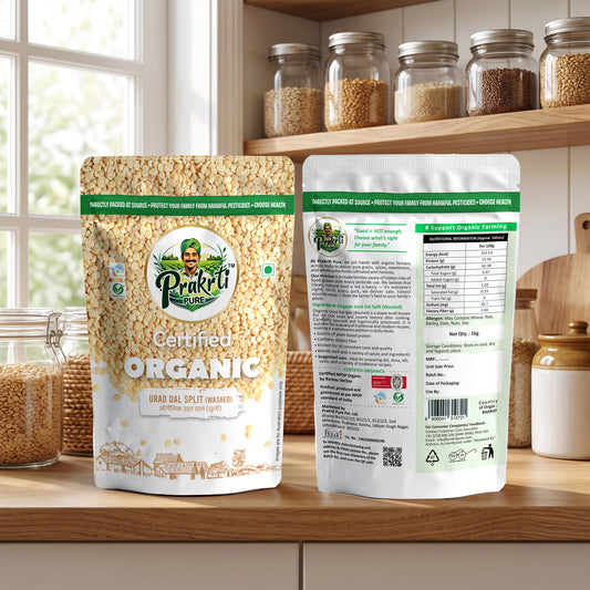 Prakrti Pure Organic Urad Dal Dhuli | Split Black Gram | Plant Protein