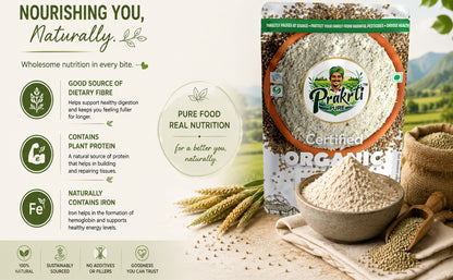 Prakrti Pure Organic Bajra Atta | Pearl Millet Flour | Dietary Fiber