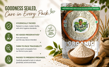 Prakrti Pure Organic Bajra Atta | Pearl Millet Flour | Dietary Fiber