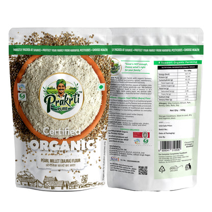 Prakrti Pure Organic Bajra Atta | Pearl Millet Flour | Dietary Fiber