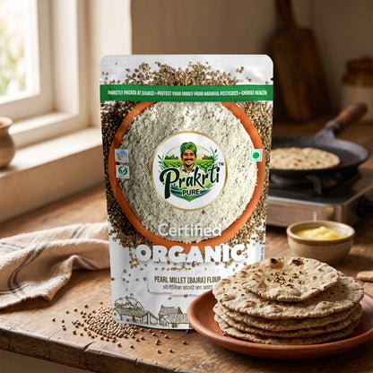 Prakrti Pure Organic Bajra Atta | Pearl Millet Flour | Dietary Fiber