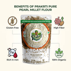 Prakrti Pure Organic Bajra Atta | Pearl Millet Flour | Dietary Fiber