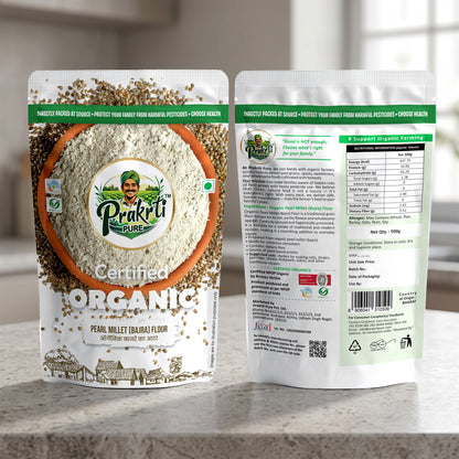 Prakrti Pure Organic Bajra Atta | Pearl Millet Flour | Dietary Fiber