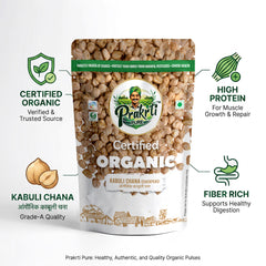 Prakrti Pure Organic Kabuli Chana | White Chickpeas | Plant Protein