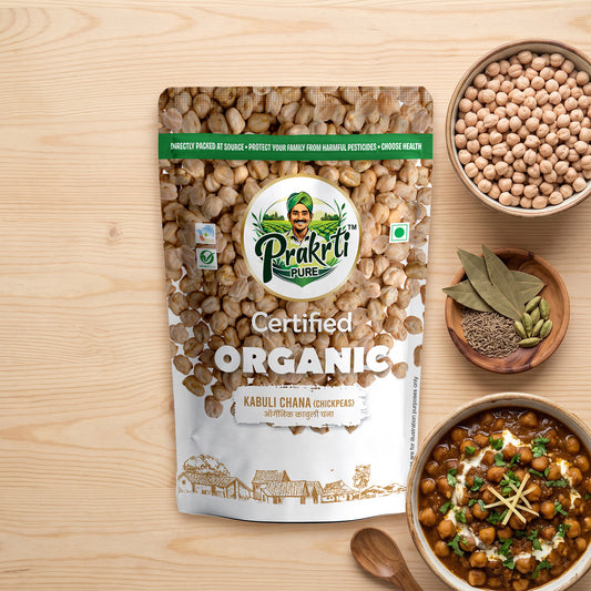 Prakrti Pure Organic Kabuli Chana | White Chickpeas | Plant Protein