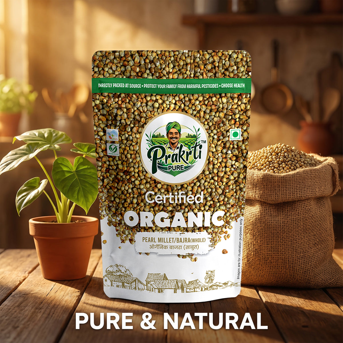 Prakrti Pure Organic Bajra | Whole Pearl Millet | Dietary Fiber