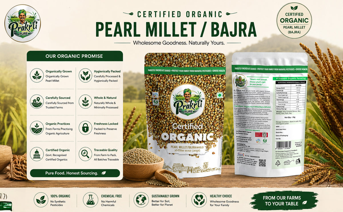 Prakrti Pure Organic Bajra | Whole Pearl Millet | Dietary Fiber