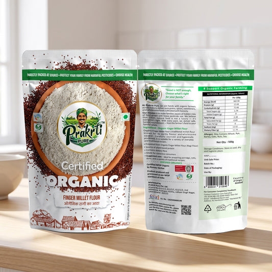 Prakrti Pure Organic Ragi Atta | Finger Millet Flour | Calcium