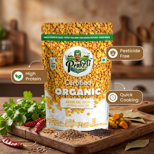 Prakrti Pure Organic Arhar Dal | Toor Dal | Pigeon Peas